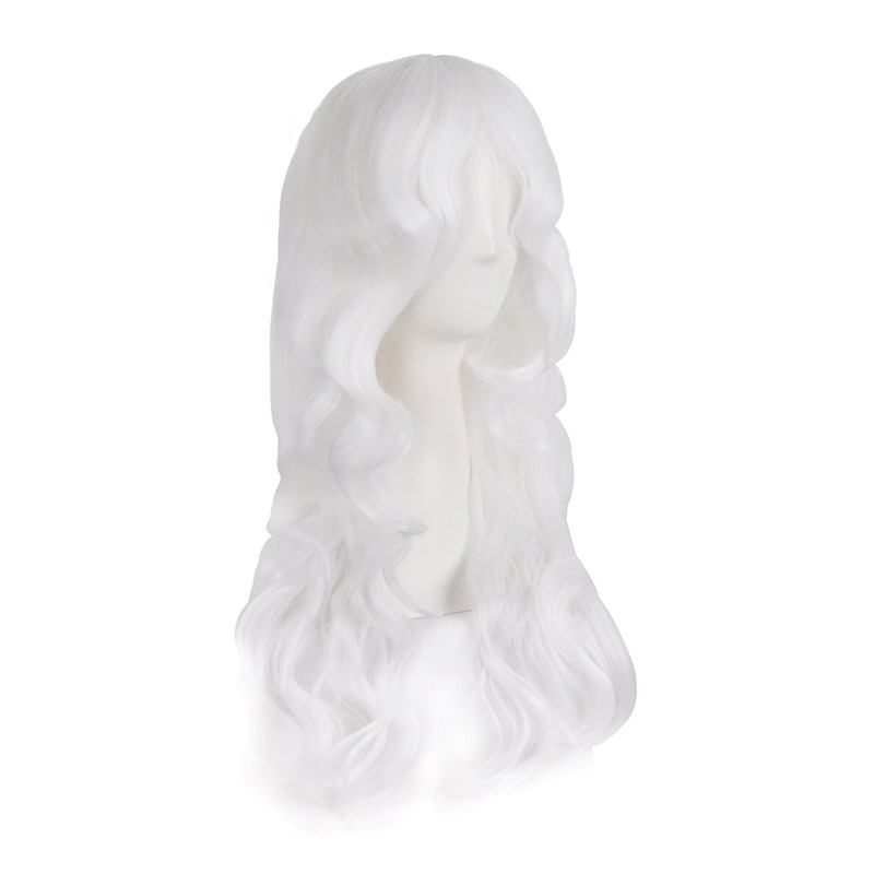 潼漫 cos假发女长卷发大波浪60cm纯白色高温丝全头套长发动漫假毛,美发护发/假发,演出假发,淘宝优惠券,粉丝福利购,淘宝优惠卷