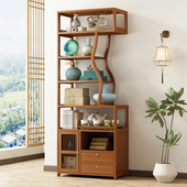 博古架中式 仿古实木多层置物架客厅古董摆件展示柜茶室茶具收纳柜