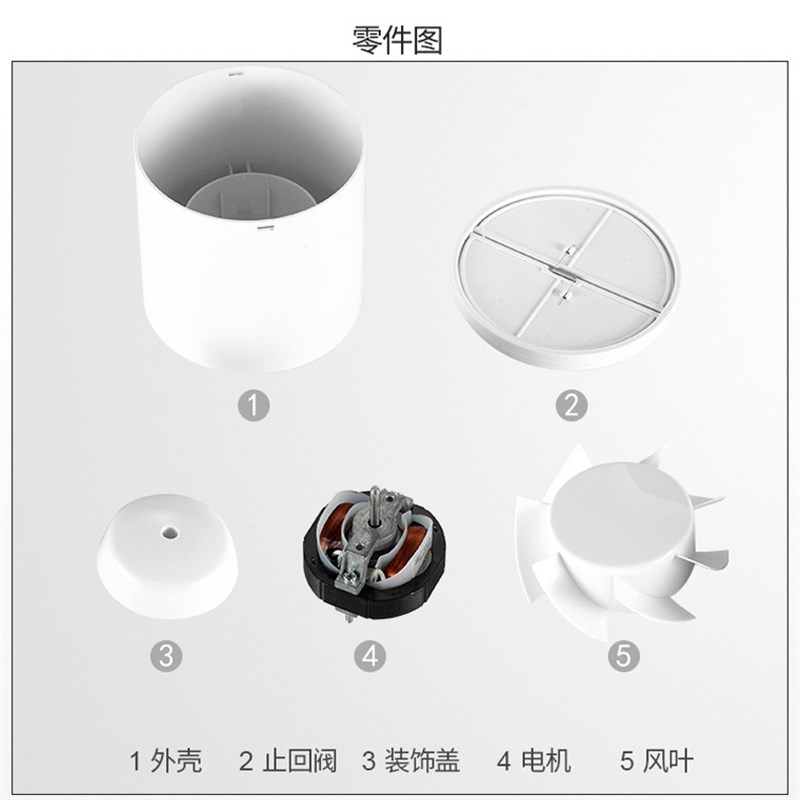 劳芳换气扇圆形管道风机4寸排气扇6寸排风扇 100卫生间抽风机150