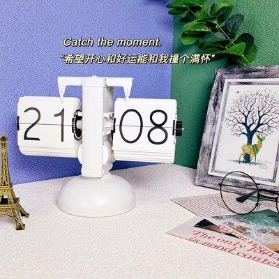 妙刻简约可伸缩拉杆翻页锺客厅家用桌面摆钟北欧落地钟机械座钟,家居饰品,座钟,淘宝优惠券,粉丝福利购,淘宝优惠卷