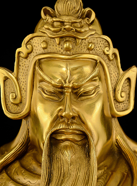 铜关公像摆件纯铜横刀武财神铜像办公室供奉神像大号客厅