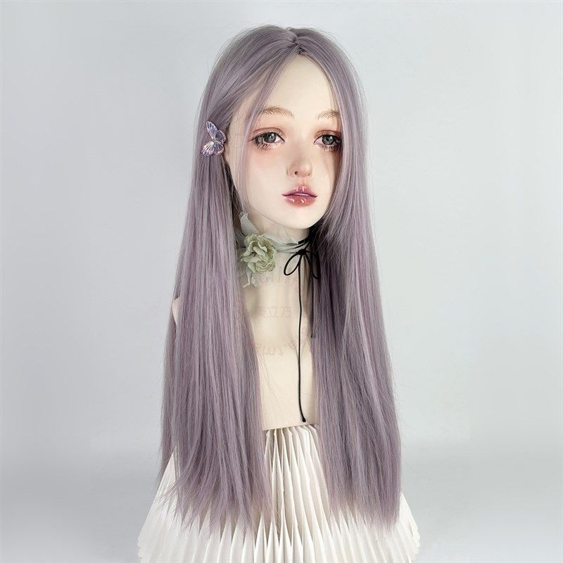 灰紫色假发女全头套中分八字刘海长直发lolita亚文化y2k二次元彩,美发护发/假发,日常整顶假发,淘宝优惠券,粉丝福利购,淘宝优惠卷