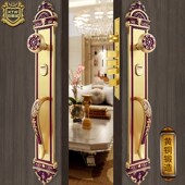 铠铜威欧式 铜入户对开大门锁双开门锁黄铜防盗门金属门木门通用