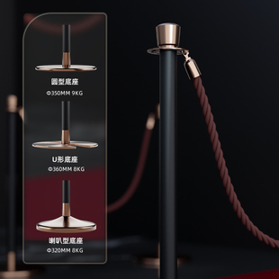 高端皇冠玫瑰金礼宾柱酒店商场挂绳一米线栏杆迎宾杆围栏桩铸铁