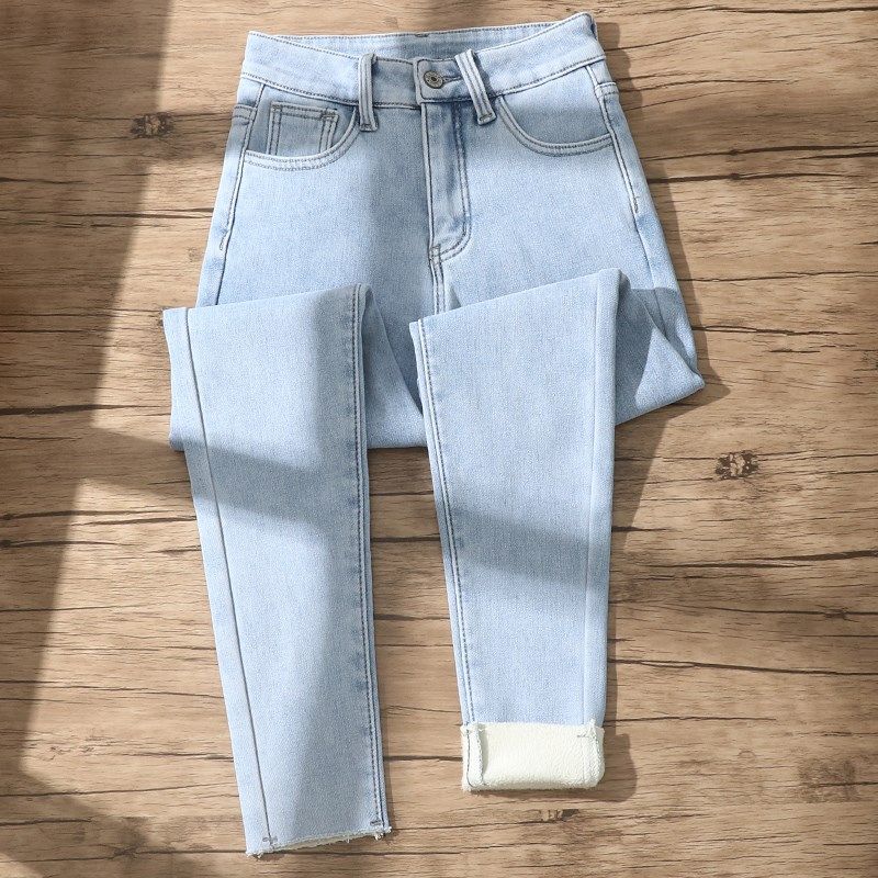 加绒牛仔九分裤女冬季2023新品高腰弹力紧身显瘦加厚小脚铅笔裤子,女装/女士精品,卫裤,淘宝优惠券,粉丝福利购,淘宝优惠卷