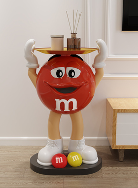 网红mm豆人创意大型客厅电视柜沙发旁边落地置物架家居装饰品摆件