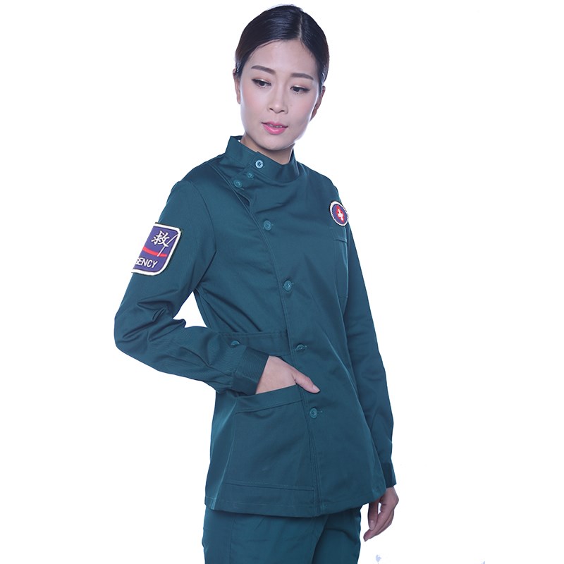 定制大码120急救服急救中心医生护士出急诊加肥加大墨绿色工作制