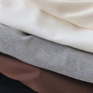 柔软纯棉圆领打底衫女秋冬内搭温柔米色长袖宽松显瘦百搭t恤上衣