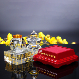 水晶舍利塔密封五轮塔中号装舍利子的塔宝箧印陀罗尼塔木发光底座