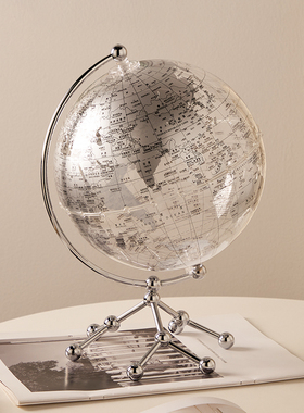 创意地球仪透明艺术摆件高档办公室桌面客厅电视柜家居轻奢装饰品