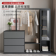 轻奢斗柜衣帽架一体组合多功能小户型卧室玻璃门挂衣架床尾置物柜