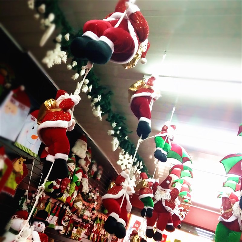 圣诞老人降落伞 圣诞节老人爬绳  圣诞老人跳伞 圣诞节吊顶装饰品