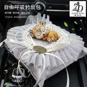 一路平安汽车竹炭包摆件公仔车载除味小鹿活性炭玩具新车用吸甲醛