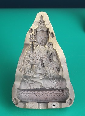 莲花生大师擦擦模具合金复古古铜仿尼泊尔藏传密宗佛台供奉摆件