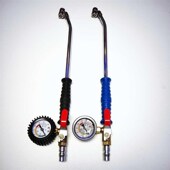 舒汽车轮胎快速充气杆带表打气嘴真空胎内胎充气管大车手摇充气杆