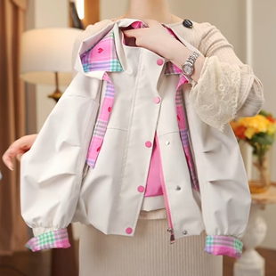 女童2026春季新款外套洋气中大童软壳冲锋衣儿童春秋装夹克衫风衣