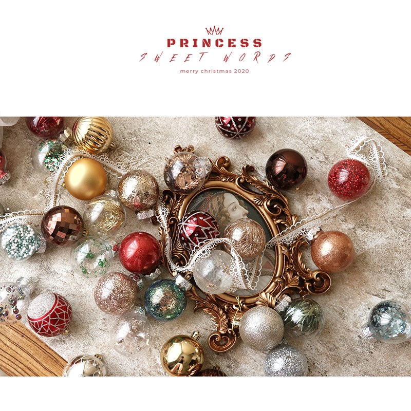 6cm圣诞节装饰球2p021新款挂球节日饰品家居装饰物 公主蜜语