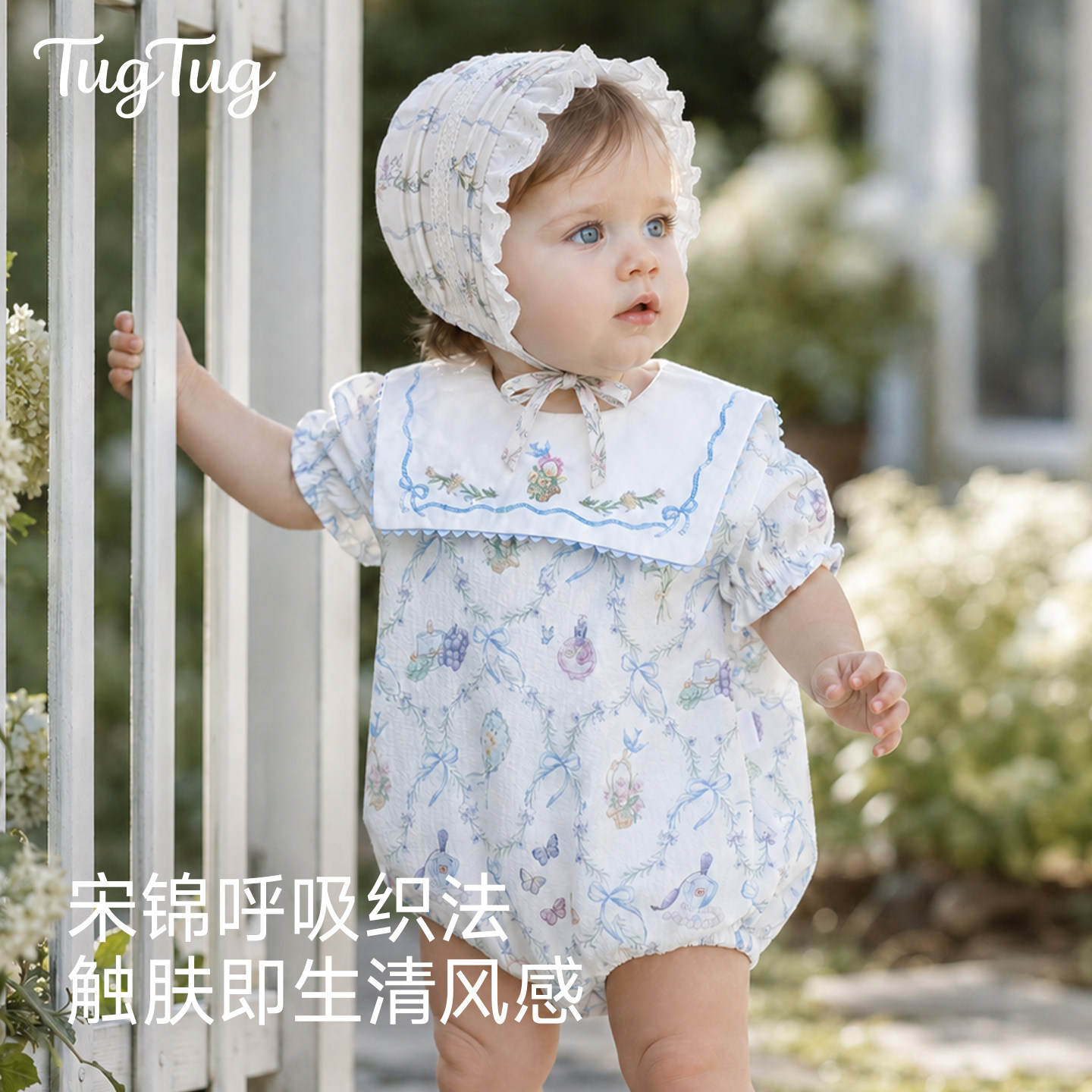 【夏季】TugTug婴儿包屁衣春夏衣服宝宝衣服短袖连身衣男女童爬服