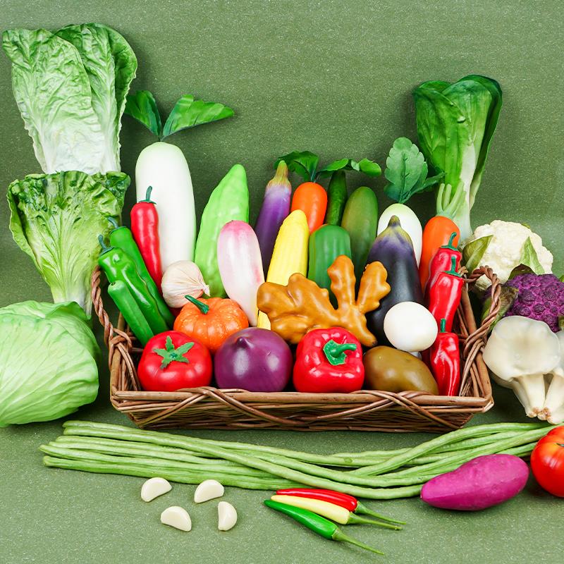 仿真蔬菜模型套装塑料假水果蔬南瓜假面包冰箱儿童早教装饰道具