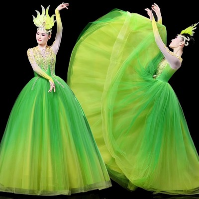 新款大气开场舞蹈服台歌伴