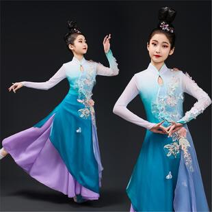 六一儿童古典舞演出服影月明中舞蹈服女童艺考古典群舞扇子舞服装