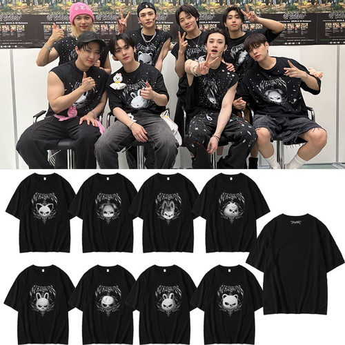StrayKids2025演唱会dominATE黄铉辰方灿同款短袖T恤宽松纯棉衣服