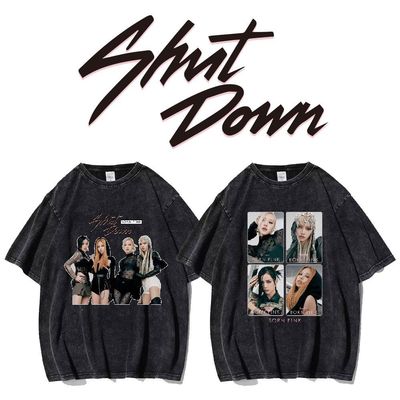 粉墨专辑pink venom SHUT DOWN世巡演唱会欧美水洗T恤街女t rose