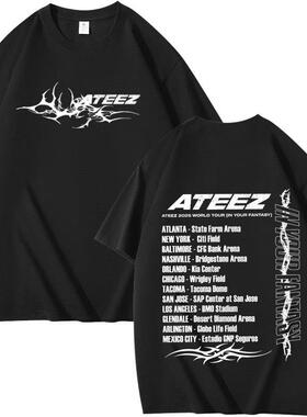2025 跨境 ATEEZ专辑 周边组合周边印花夏季短袖T恤纯棉宽松