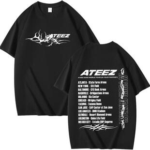 2025 跨境 ATEEZ专辑 周边组合周边印花夏季短袖T恤纯棉宽松