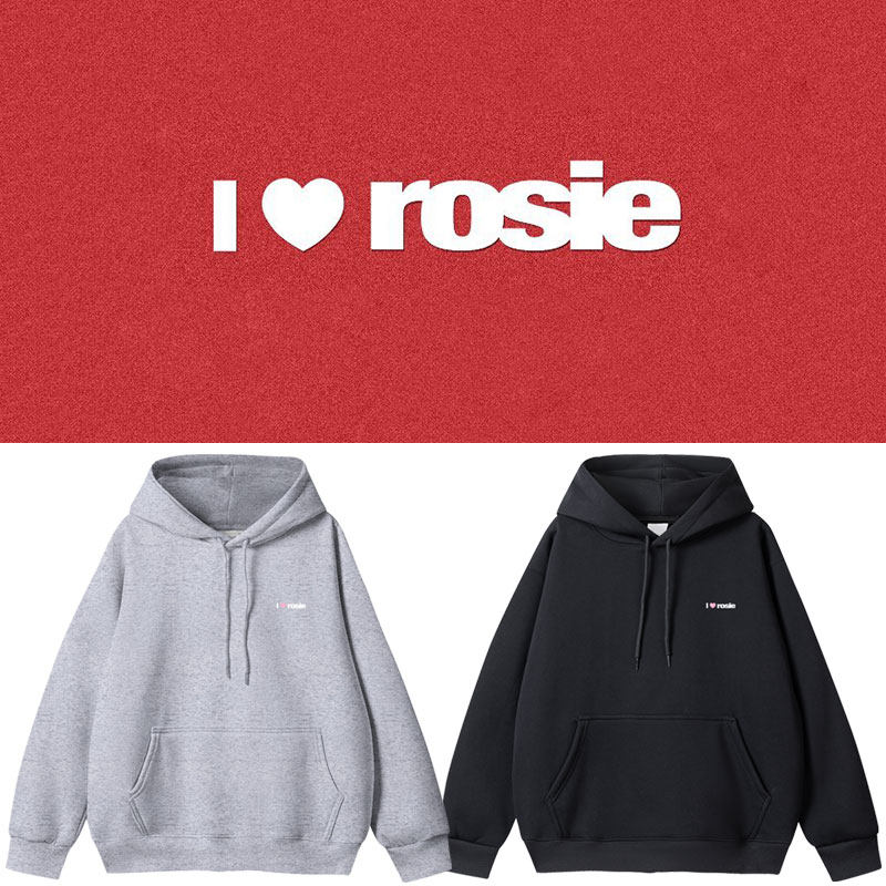 BLACKPNK朴彩英i love rosie周边同款卫衣ROSE衣服印花套头帽衫