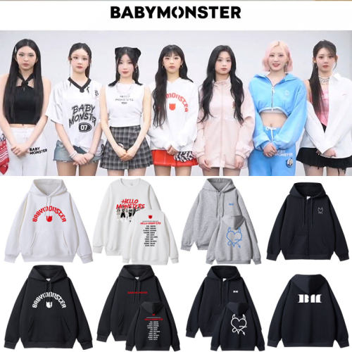 BABYMONSTER2025演唱会HelloMonsters日本场周边同款卫衣服帽开衫