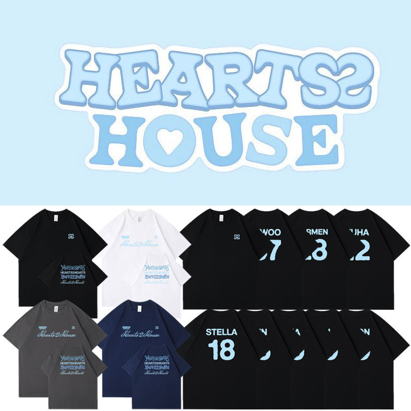 Hearts2Hearts演唱会应援H2H周边同款短袖T体恤印花打歌衣服男女图片