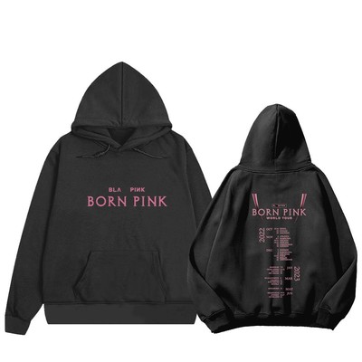 粉墨pink venom同款打歌服连帽衫女专辑文字设计感套头卫衣秋