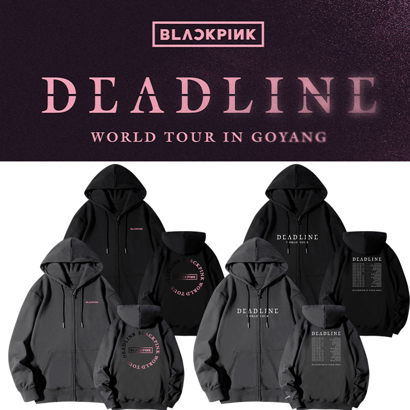 金智秀珍妮朴彩英LISA演唱会DEADLINE同款春秋加绒外套连帽衫卫衣