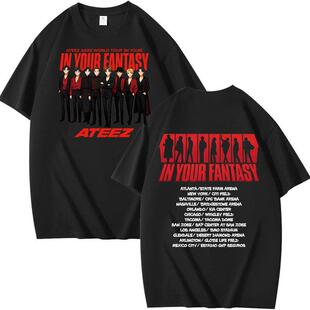 2025 跨境 ATEEZ专辑 周边组合周边印花夏季短袖T恤纯棉宽松