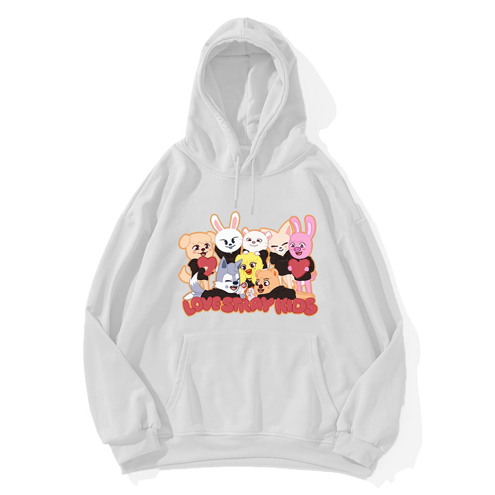 冬卫衣stray kids圣诞节连帽衫加绒衣 skzoo可爱公仔学生打歌服sk