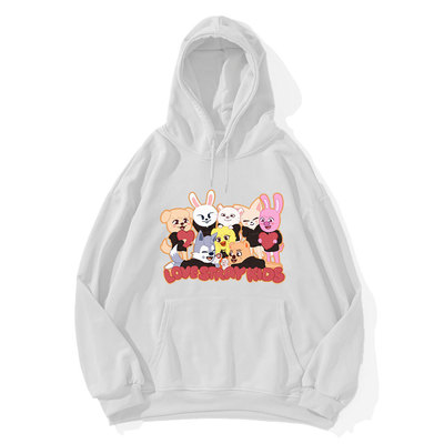 冬卫衣stray kids圣诞节连帽衫加绒衣 skzoo可爱公仔学生打歌服sk