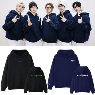 TXT台北演唱会ACT TOMORROW同款春秋冬加绒外套头宽松连帽衫卫衣