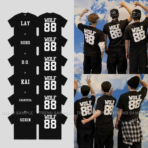 EXO周边WOLF88回归同款打歌服短袖t恤张艺兴吴世勳宽松短袖上衣