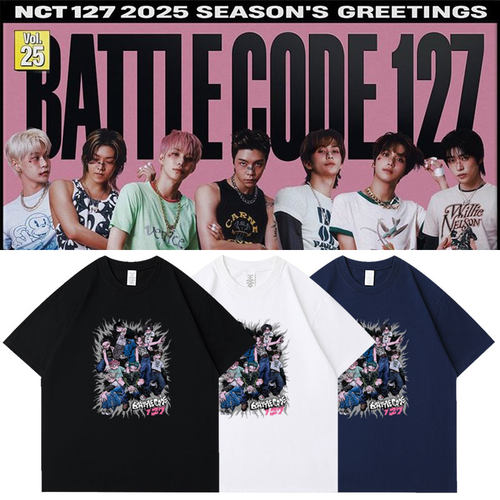 NCT127联名BattleCode周边同款衣服卡通印花纯棉短袖T体恤打底衫