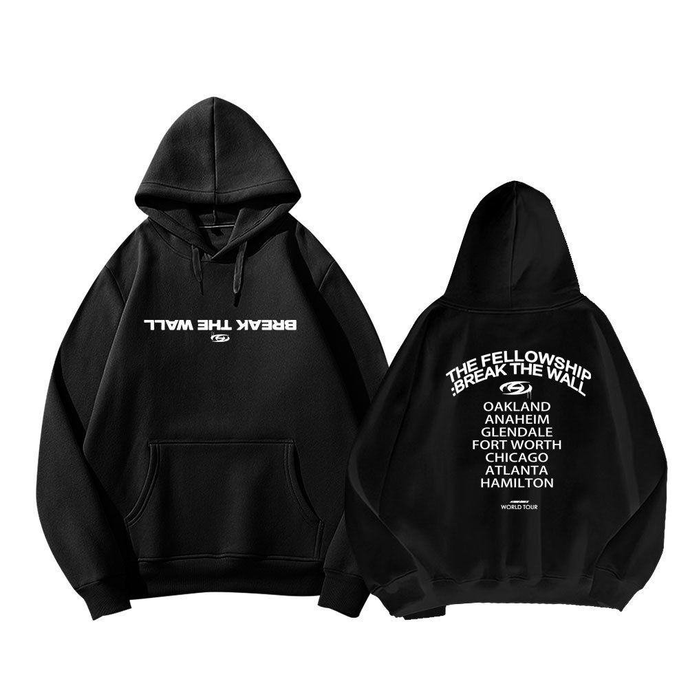 ateez新款打歌服卫衣BREAK THE WALL文艺港风设计感连帽外套 跨境