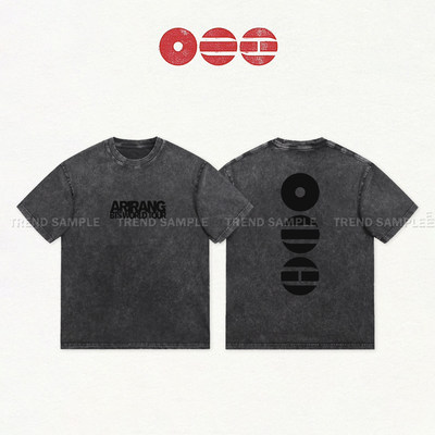 BTS防弹少年团ARIRANG巡演周边同款做旧短袖t恤男女宽松短袖上衣