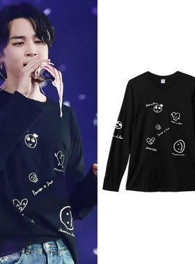 防弹少年团PERMISSION TO DANCE演唱会朴智旻同款衣服纯棉长袖T恤