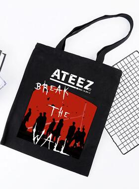 ATEEZ专辑海报帆布袋 break the wall复古经典布袋 拉链手提包San