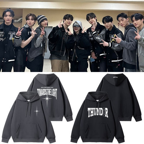ATEEZ2024演唱会周边同款卫衣打歌服加绒薄款套头连帽春秋冬上衣