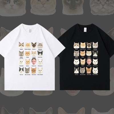 NEWJEANS姜海粼可爱猫猫痛衣印花同款短袖T恤小猫咪纯棉男女夏装