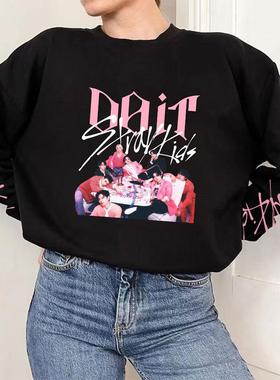 stray kids专辑DOIT手臂印花logo秋冬圆领卫衣外穿长袖女粉丝应援