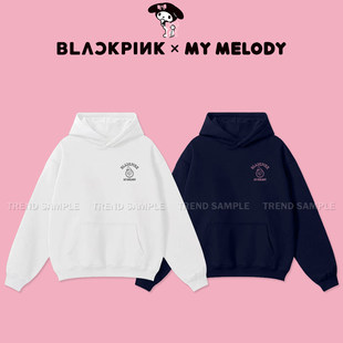 BLACKPINK美乐蒂MELODY周边同款连帽运动衫男女春秋印花外套上衣