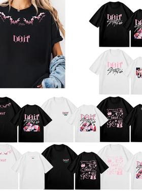 stray kids新专辑DOIT人物logo印花文艺棉T恤演唱会粉丝应援打底t