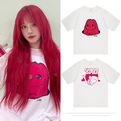 GIDLE宋雨琦专辑YUQ1周边Minnie应援同款短袖T恤衣服纯棉打底衫夏